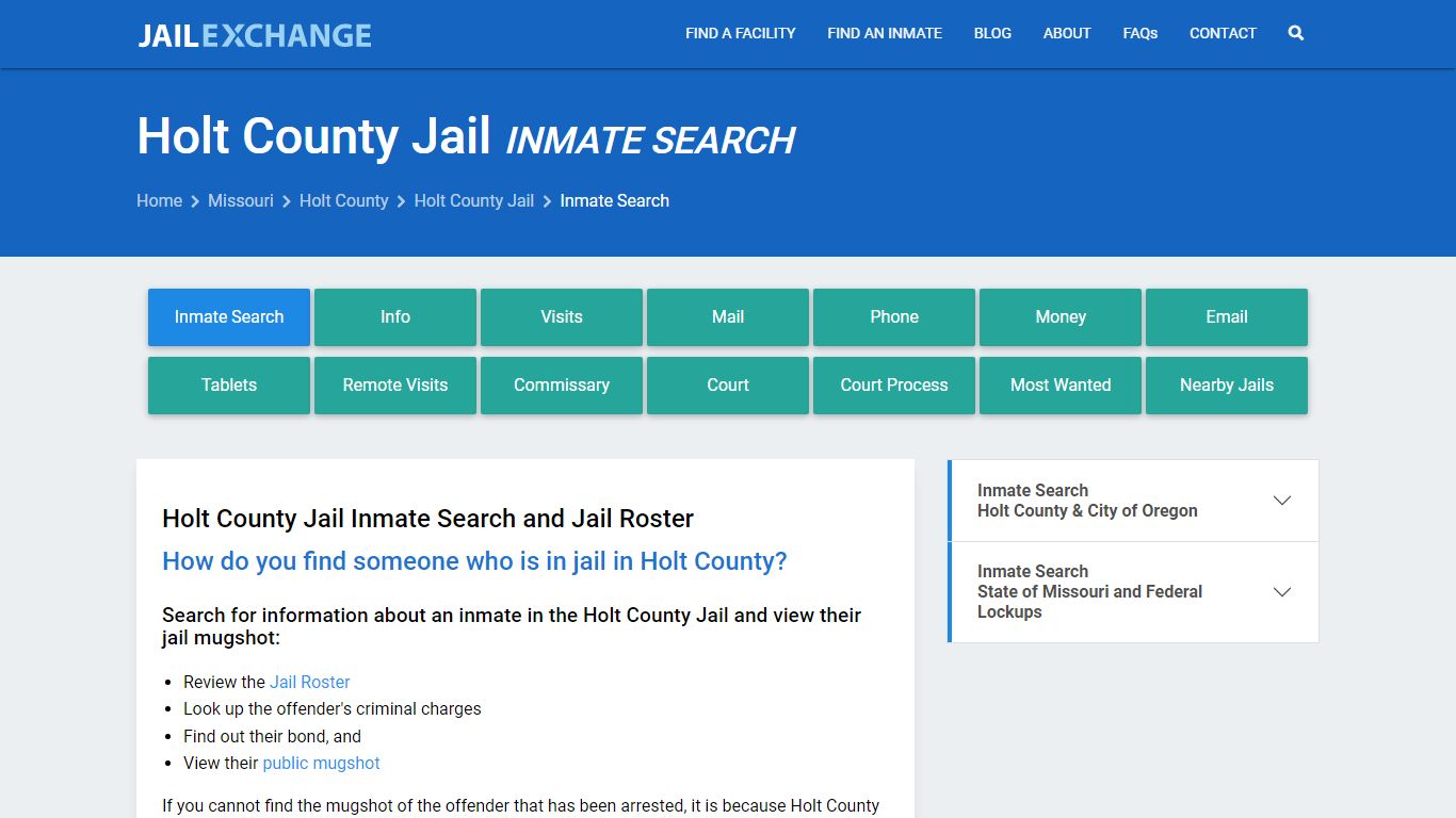 Inmate Search: Roster & Mugshots - Holt County Jail, MO